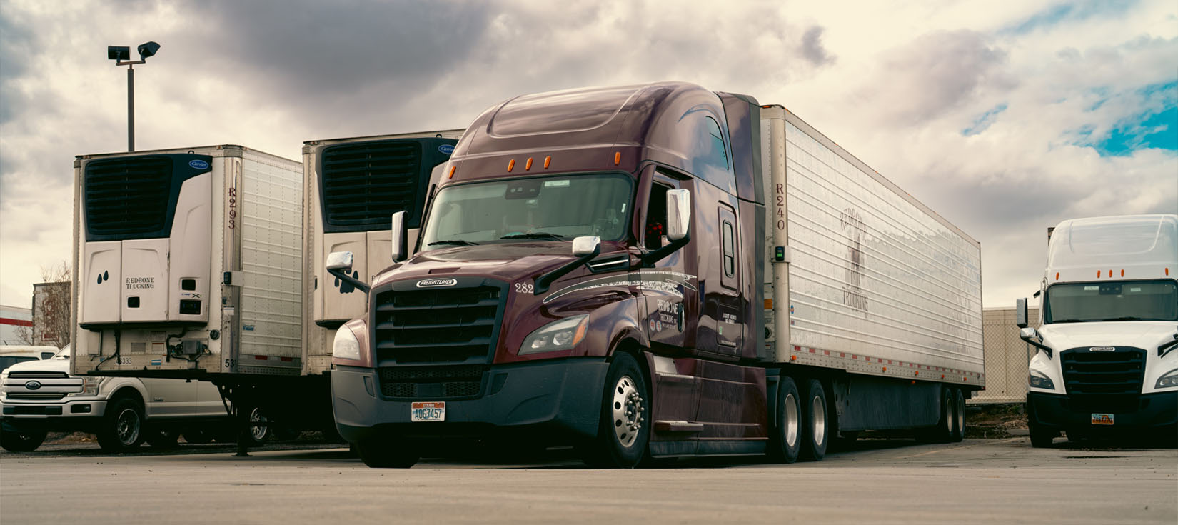 Red Freightliner Semi Truck